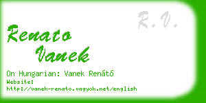 renato vanek business card